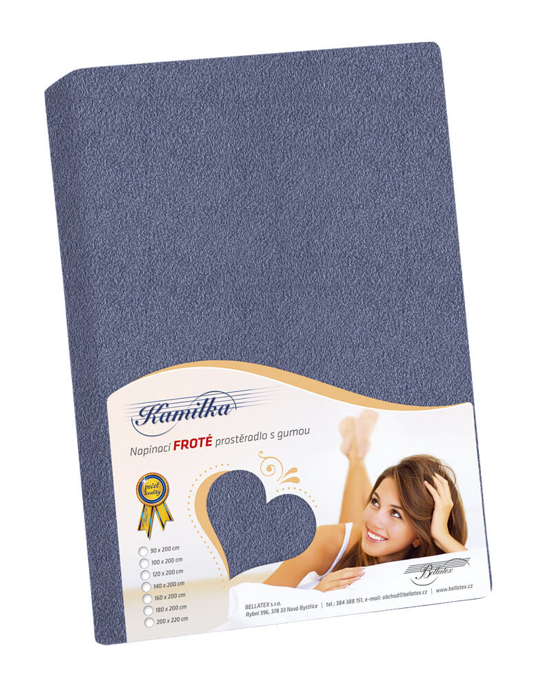 Froté prostěradlo tm. šedá Bellatex 180 g Froté prostěradlo tm. šedá Bellatex 180 g