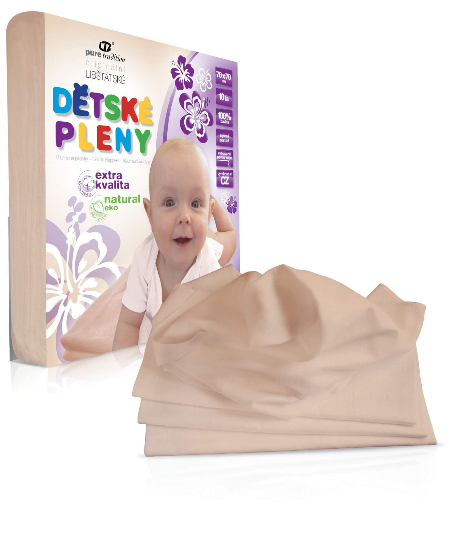 Libštátské pleny EXTRA kvality NATURAL 70×70 cm bílé – 10 ks Libštátské pleny EXTRA kvality NATURAL 70×70 cm bílé – 10 ks