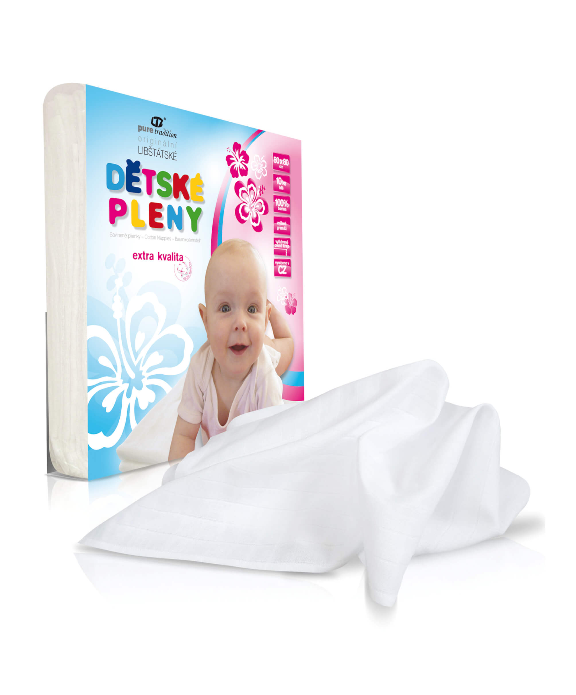 Libštátské pleny EXTRA kvality 80×80 cm bílé – 1 ks Libštátské pleny EXTRA kvality 80×80 cm bílé – 1 ks