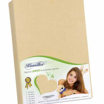 Bavlněné Jersey prostěradlo sv. béžová Bellatex 140 g Bavlněné Jersey prostěradlo sv. béžová Bellatex 140 g