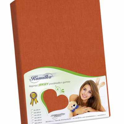 Bavlněné Jersey prostěradlo cihlová Bellatex 140 g Bavlněné Jersey prostěradlo cihlová Bellatex 140 g