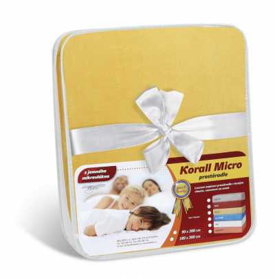 Prostěradlo Korall micro sv. žlutá Prostěradlo Korall micro sv. žlutá