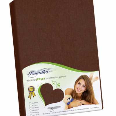 Bavlněné Jersey prostěradlo tm. hnědá Bellatex 140 g Bavlněné Jersey prostěradlo tm. hnědá Bellatex 140 g