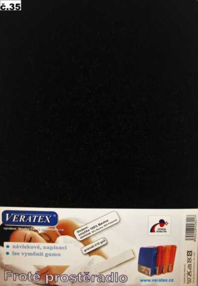 Froté prostěradlo černá Veratex 210 g Froté prostěradlo černá Veratex 210 g