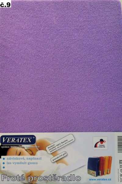 Froté prostěradlo tm. fialová Veratex 210 g Froté prostěradlo tm. fialová Veratex 210 g