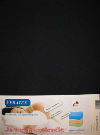 Bavlněné Jersey prostěradlo černá Veratex 180 g Bavlněné Jersey prostěradlo černá Veratex 180 g