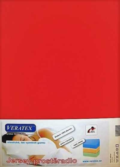 Bavlněné Jersey prostěradlo červená Veratex 180 g Bavlněné Jersey prostěradlo červená Veratex 180 g