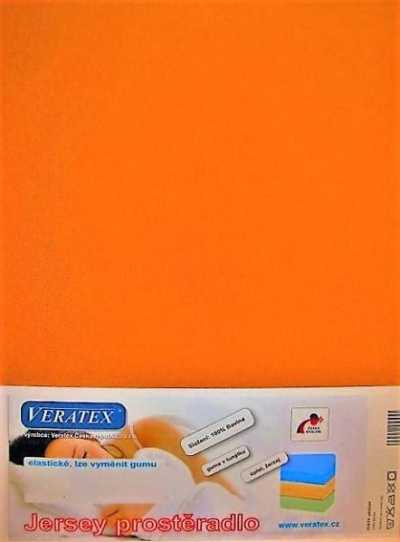 Bavlněné Jersey prostěradlo oranžová Veratex 180 g Bavlněné Jersey prostěradlo oranžová Veratex 180 g