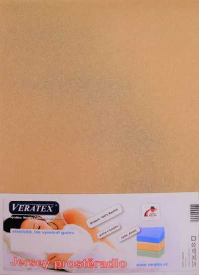 Bavlněné Jersey prostěradlo sv. hnědá Veratex 180 g Bavlněné Jersey prostěradlo sv. hnědá Veratex 180 g