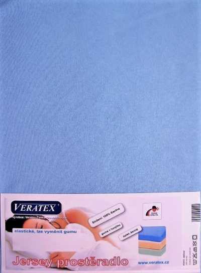 Bavlněné Jersey prostěradlo sv. modrá Veratex 180 g Bavlněné Jersey prostěradlo sv. modrá Veratex 180 g