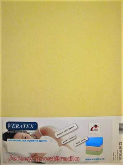 Bavlněné Jersey prostěradlo sv. žlutá Veratex 180 g Bavlněné Jersey prostěradlo sv. žlutá Veratex 180 g