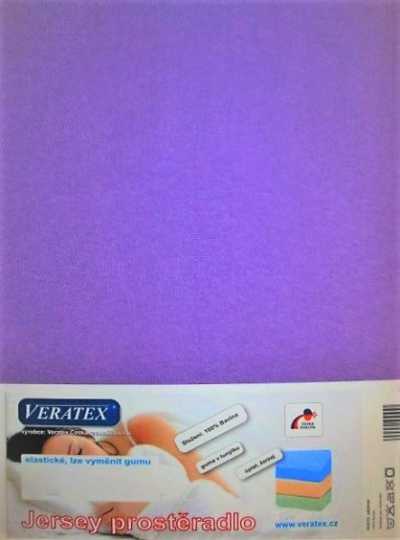 Bavlněné Jersey prostěradlo tm. fialová Veratex 180 g Bavlněné Jersey prostěradlo tm. fialová Veratex 180 g