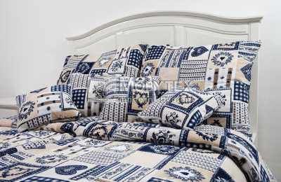 Povlečení mikroflanel Patchwork modrý Povlečení mikroflanel Patchwork modrý
