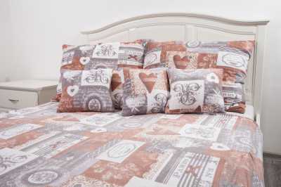 Povlečení mikroflanel Patchwork korál Povlečení mikroflanel Patchwork korál